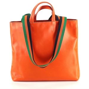 Latico Orange Leather Shopper